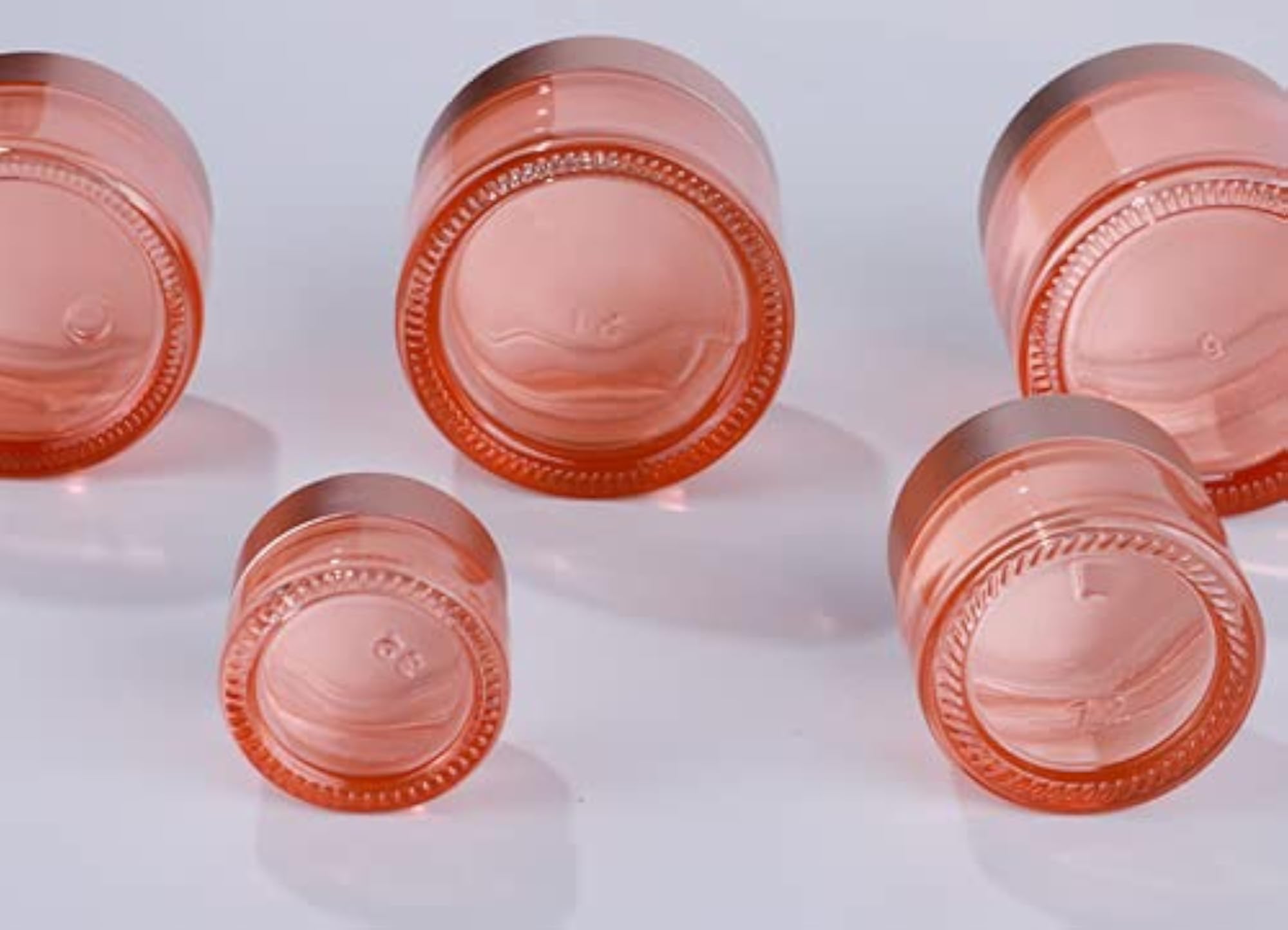 10 Packs 10 Gram Pink Glass Cosmetic Jar Pots